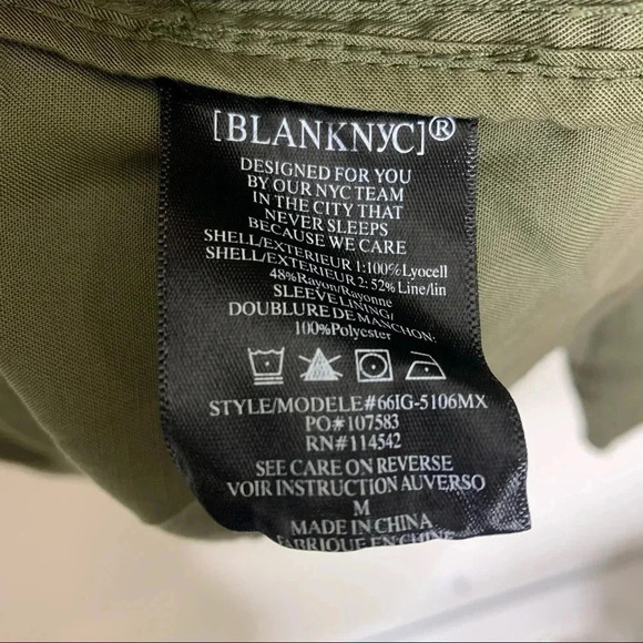 BlankNYC Green Linen Blend Drape Jacket Size Medium - Picture 5 of 7
